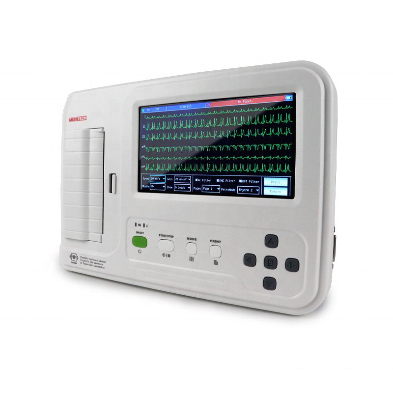 7 Inch TFT Touch Screen 3+1/6 Channel ECG Machine ECG6012